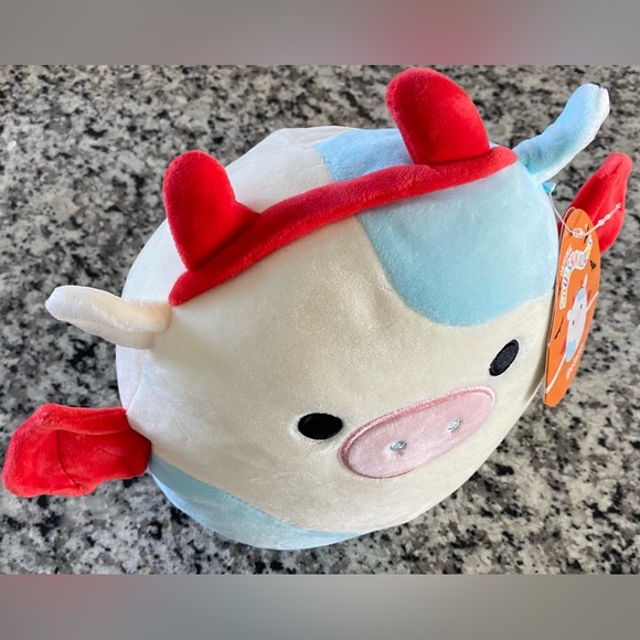 •NWT•Squishmallows Belana The Cow with Devil Bat Costume Halloween Plush - Picture 7 of 13